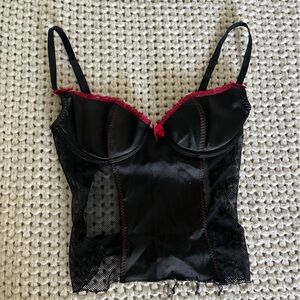 Frederick's of Hollywood Black and Red Lace Corset